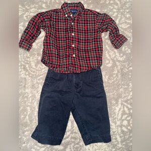 Polo by Ralph Lauren Red and Black Kids Matching Set